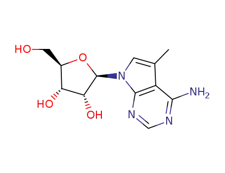 Molecular Structure of 64609-53-6 (5-methyl-7-pentofuranosyl-7H-pyrrolo[2,3-d]pyrimidin-4-amine)
