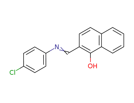 Molecular Structure of 19936-64-2 (1-Naphthalenol, 2-[[(4-chlorophenyl)imino]methyl]-)