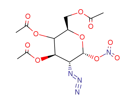 Molecular Structure of 68733-05-1 (peracetylated α-glycosyl nitrate 2-azido-2-deoxy-D-galactopyranose)