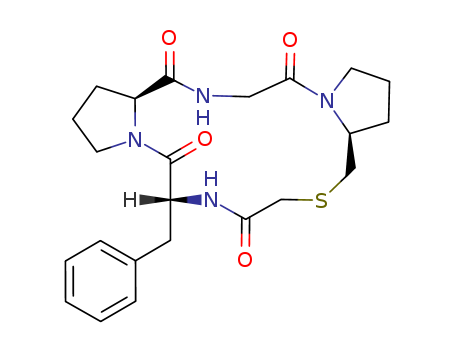 99781-72-3,cyclo(glycyl-prolyl-psi(CH2S)-glycyl-phenylalanyl-prolyl),(6S,12R,18S)-12-Benzyl-16-thia-1,4,10,13-tetraaza-tricyclo[16.3.0.06,10]henicosane-2,5,11,14-tetraone;cyclo<Gly-Proψ<CH2S>Gly-D-Phe-Pro>;cyclo[Gly-Proψ(CH2S)Gly-D-Phe-Pro];