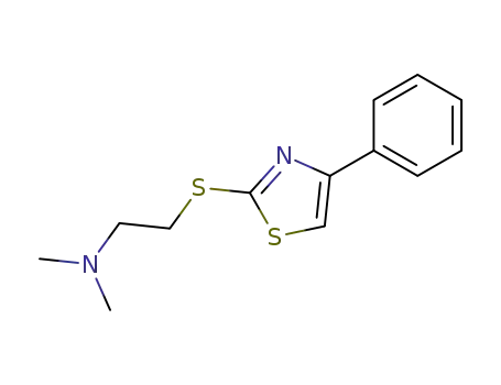 Molecular Structure of 80947-87-1 (Ethanamine, N,N-dimethyl-2-[(4-phenyl-2-thiazolyl)thio]-)