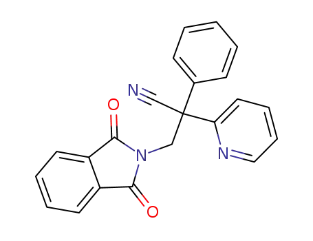 Molecular Structure of 122376-77-6 (3-(1,3-Dioxo-1,3-dihydro-isoindol-2-yl)-2-phenyl-2-pyridin-2-yl-propionitrile)
