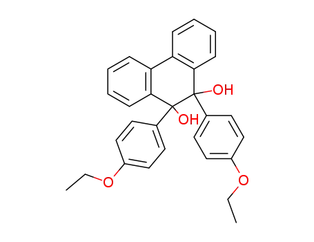 Molecular Structure of 7249-27-6 (9,10-bis(4-ethoxyphenyl)-9,10-dihydrophenanthrene-9,10-diol)