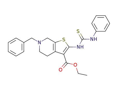 Thieno[2,3-c]pyridine-3-carboxylic acid,
4,5,6,7-tetrahydro-2-[[(phenylamino)thioxomethyl]amino]-6-(phenylmeth
yl)-, ethyl ester