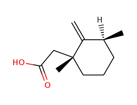 Molecular Structure of 85428-13-3 (((1R,3S)-1,3-Dimethyl-2-methylene-cyclohexyl)-acetic acid)