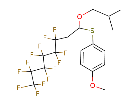 Molecular Structure of 135984-60-0 (1-Methoxy-4-(3,3,4,4,5,5,6,6,7,7,8,8,8-tridecafluoro-1-isobutoxy-octylsulfanyl)-benzene)