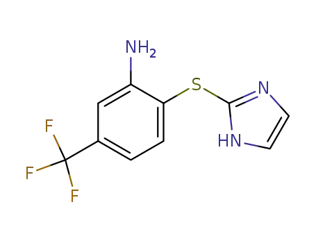 Molecular Structure of 88251-71-2 (Benzenamine, 2-(1H-imidazol-2-ylthio)-5-(trifluoromethyl)-)