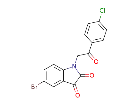 Molecular Structure of 75822-39-8 (1H-Indole-2,3-dione, 5-bromo-1-[2-(4-chlorophenyl)-2-oxoethyl]-)