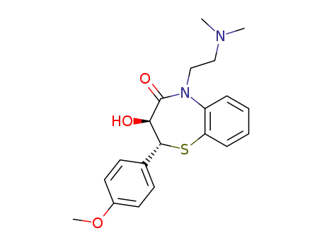 Molecular Structure of 91926-66-8 ((2R,3S)-5-<2-(dimethylamino)ethyl>-2,3-dihydro-3-hydroxy-2-(4-methoxyphenyl)-1,5-benzothiazepin-4(5H)-one)