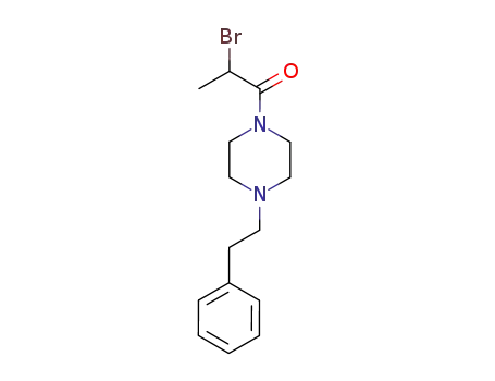 Molecular Structure of 77563-21-4 (Piperazine, 1-(2-bromo-1-oxopropyl)-4-(2-phenylethyl)-)