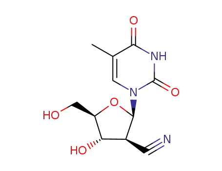 Molecular Structure of 140858-91-9 (1-(2-C-cyano-2-deoxy-β-D-arabinofuranosyl)thymine)