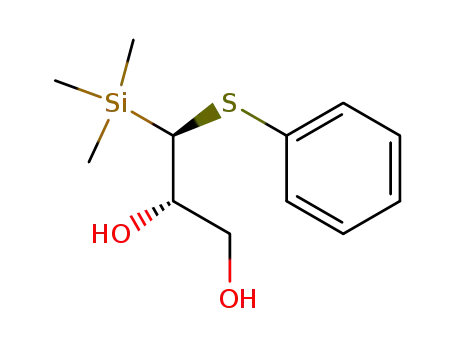 Molecular Structure of 150841-73-9 ((2S,3S)-3-benzenethio-3-(trimethylosilyl)propane-1,2-diol)