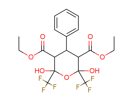 diethyl 2,6-dihydroxy-4-phenyl-2,6-bis(trifluoromethyl)oxane-3,5-dicarboxylate cas  3449-44-3