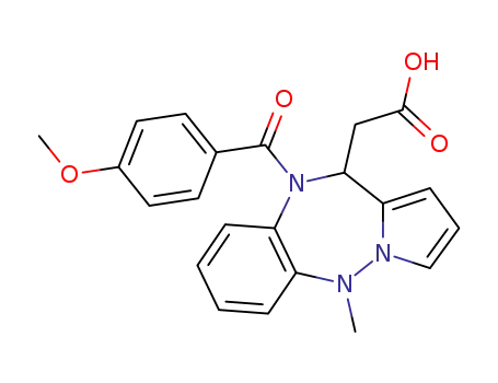 Molecular Structure of 131967-20-9 (5-methyl-10,11-dihydro-5H-pyrrolo(1,2-b)(1,2,5)benzotriazepine-11-acetic acid)