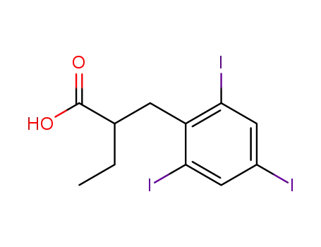 Molecular Structure of 51374-95-9 (ω-(2,4,6-triiodophenyl)-α-ethyl-propionic acid)