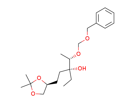 Molecular Structure of 113643-39-3 ((2S,3R,6S)-2-benzyloxymethoxy-3-ethyl-6,7-isopropylidenedioxyheptan-3-ol)