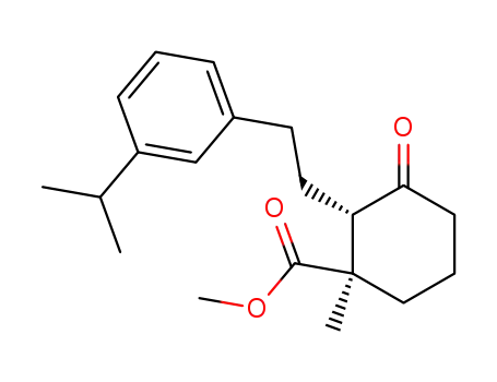 Molecular Structure of 134454-00-5 (Methyl (1R,2S)-2-<2-(3-Isopropylphenyl)ethyl>-1-methyl-3-oxo-1-cyclohexanecarboxylate)