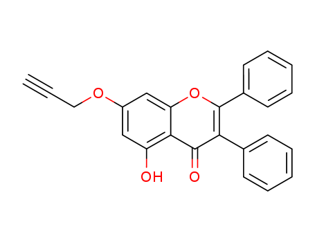 Molecular Structure of 111301-27-0 (4H-1-Benzopyran-4-one, 5-hydroxy-2,3-diphenyl-7-(2-propynyloxy)-)
