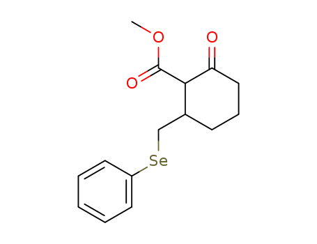 Cyclohexanecarboxylic acid, 2-oxo-6-[(phenylseleno)methyl]-, methyl  ester