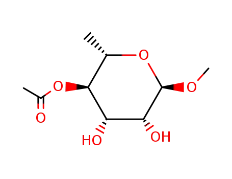 Molecular Structure of 613261-34-0 (ba-L-Mannopyranoside, methyl 6-deoxy-, 4-acetate (9CI))