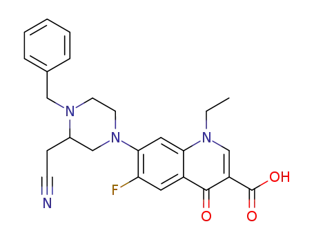 1-ethyl-6-fluoro-7-<3-(cyanomethyl)-4-benzyl-1-piperazinyl>-1,4-dihydro-4-oxo-3-quinolinecaboxylic acid