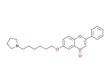 Molecular Structure of 139652-49-6 (4H-1-Benzopyran-4-one, 2-phenyl-6-[[6-(1-pyrrolidinyl)hexyl]oxy]-)