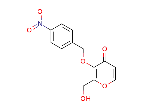 Molecular Structure of 106203-48-9 (4H-Pyran-4-one, 2-(hydroxymethyl)-3-[(4-nitrophenyl)methoxy]-)