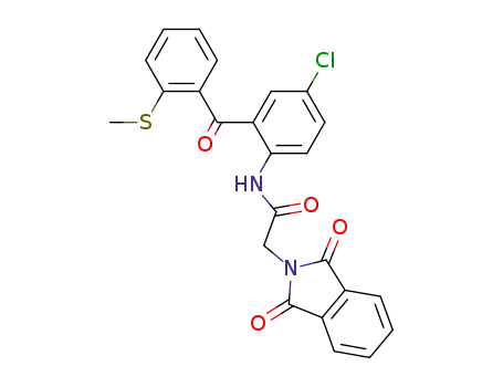 Molecular Structure of 105278-80-6 (2H-Isoindole-2-acetamide,
N-[4-chloro-2-[2-(methylthio)benzoyl]phenyl]-1,3-dihydro-1,3-dioxo-)
