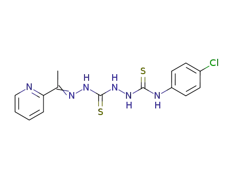 Molecular Structure of 127142-12-5 (N-(4-chlorophenyl)-2-({(2E)-2-[1-(pyridin-2-yl)ethylidene]hydrazinyl}carbothioyl)hydrazinecarbothioamide)