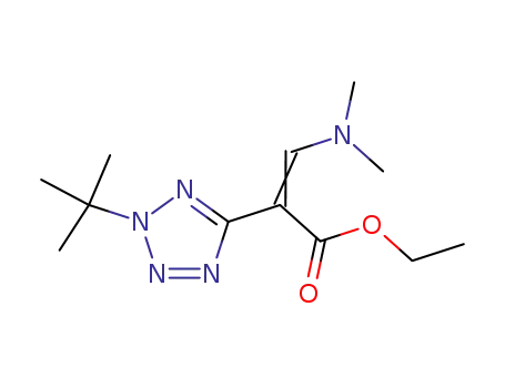 Molecular Structure of 83760-12-7 (ethyl 3-dimethylamino-2-(2-tert-butyl-2H-tetrazol-5-yl)acrylate)
