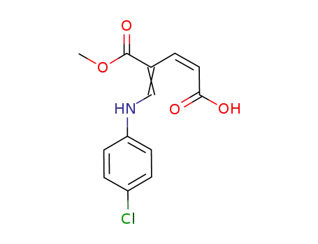Molecular Structure of 89537-90-6 ((Z)-4-[1-(4-Chloro-phenylamino)-meth-(Z)-ylidene]-pent-2-enedioic acid 5-methyl ester)