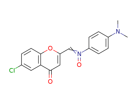 Molecular Structure of 105591-51-3 (4H-1-Benzopyran-4-one,
6-chloro-2-[[[4-(dimethylamino)phenyl]imino]methyl]-, N-oxide)