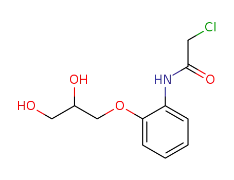 Molecular Structure of 80491-47-0 (Acetamide, 2-chloro-N-[2-(2,3-dihydroxypropoxy)phenyl]-)