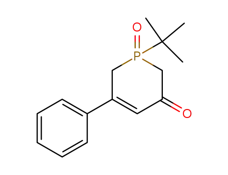 Molecular Structure of 55523-11-0 (3(2H)-Phosphorinone, 1-(1,1-dimethylethyl)-1,6-dihydro-5-phenyl-,
1-oxide)