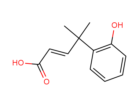 Molecular Structure of 115941-82-7 (2-Pentenoic acid, 4-(2-hydroxyphenyl)-4-methyl-, (E)-)