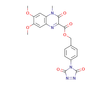 Molecular Structure of 132788-51-3 (6,7-Dimethoxy-4-methyl-3-oxo-3,4-dihydro-quinoxaline-2-carboxylic acid 4-(3,5-dioxo-3,5-dihydro-[1,2,4]triazol-4-yl)-benzyl ester)