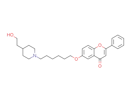 4H-1-Benzopyran-4-one,
6-[[6-[4-(2-hydroxyethyl)-1-piperidinyl]hexyl]oxy]-2-phenyl-