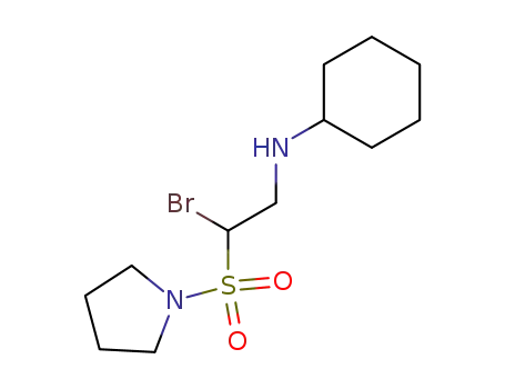 Molecular Structure of 87975-22-2 (Pyrrolidine, 1-[[1-bromo-2-(cyclohexylamino)ethyl]sulfonyl]-)