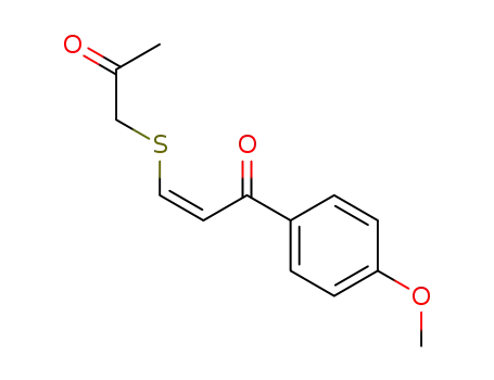 Molecular Structure of 132039-37-3 ((Z)-1-(4-Methoxy-phenyl)-3-(2-oxo-propylsulfanyl)-propenone)