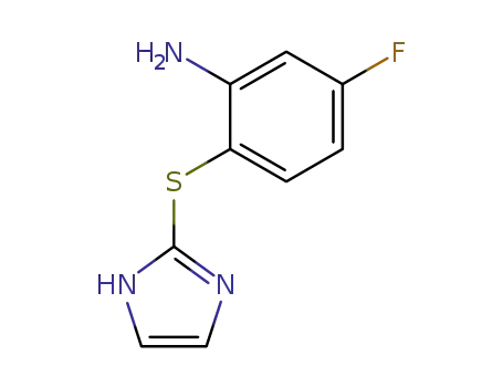 Molecular Structure of 88251-70-1 (Benzenamine, 5-fluoro-2-(1H-imidazol-2-ylthio)-)