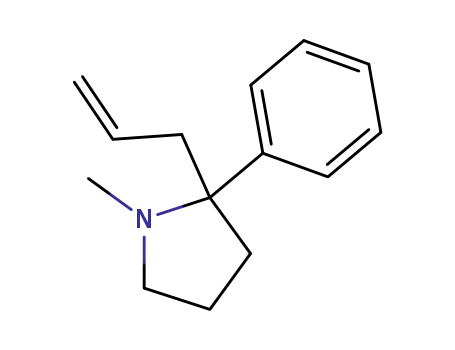 Molecular Structure of 80326-41-6 (Pyrrolidine, 1-methyl-2-phenyl-2-(2-propenyl)-)