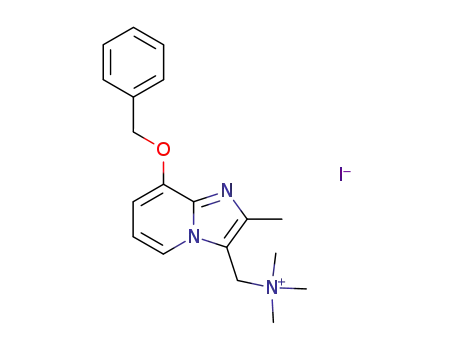 Molecular Structure of 79707-59-8 (Imidazo[1,2-a]pyridine-3-methanaminium,
N,N,N,2-tetramethyl-8-(phenylmethoxy)-, iodide)