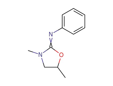 Molecular Structure of 80099-31-6 (Benzenamine, N-(3,5-dimethyl-2-oxazolidinylidene)-)