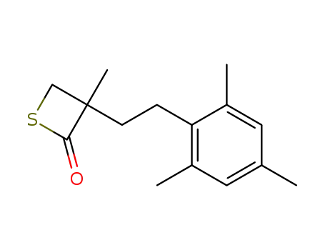 Molecular Structure of 112303-85-2 (2-Thietanone, 3-methyl-3-[2-(2,4,6-trimethylphenyl)ethyl]-)