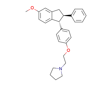 Molecular Structure of 78014-14-9 (1-(2-{4-[(1R,2R)-5-methoxy-2-phenyl-2,3-dihydro-1H-inden-1-yl]phenoxy}ethyl)pyrrolidine)