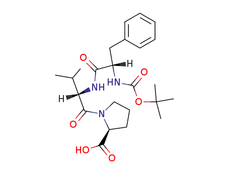Molecular Structure of 101854-25-5 (L-Proline, 1-[N-[N-[(1,1-dimethylethoxy)carbonyl]-L-phenylalanyl]-L-valyl]-)