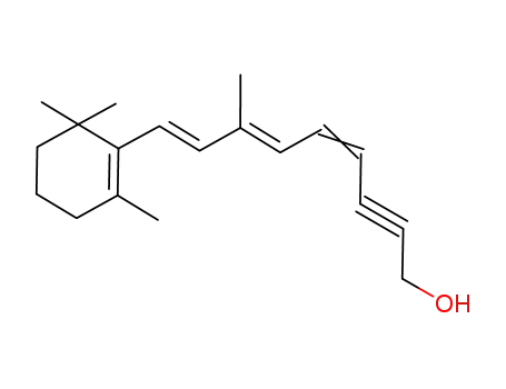 Molecular Structure of 111917-91-0 (4,6,8-Nonatrien-2-yn-1-ol,
7-methyl-9-(2,6,6-trimethyl-1-cyclohexen-1-yl)-, (E,E,E)-)