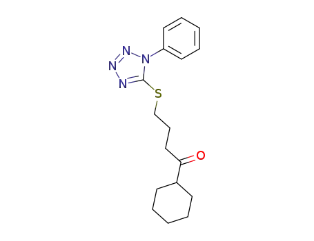 Molecular Structure of 80087-23-6 (1-cyclohexyl-4-(1-phenyl-5-tetrazolyl)thio-1-butanone)