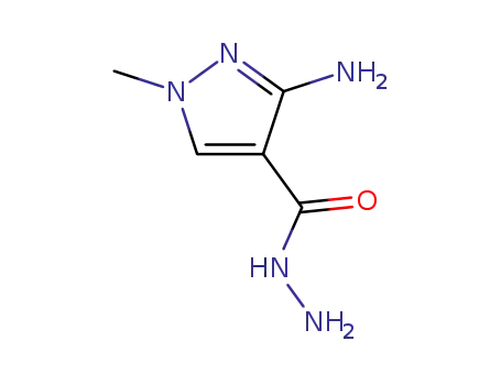 Molecular Structure of 114936-29-7 (1H-Pyrazole-4-carboxylicacid,3-amino-1-methyl-,hydrazide(9CI))