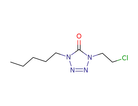Molecular Structure of 104072-01-7 (5H-Tetrazol-5-one, 1-(2-chloroethyl)-1,4-dihydro-4-pentyl-)